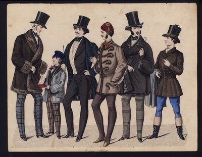 Planche de mode allemande, milieu du 19e siècle - German School