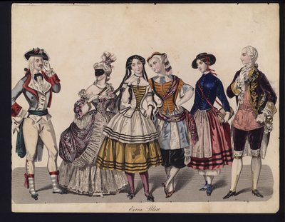 Planche de mode allemande, milieu du 19ème siècle - German School