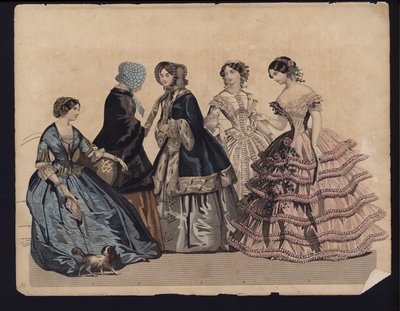 Planche de mode allemande, milieu du 19ème siècle - German School
