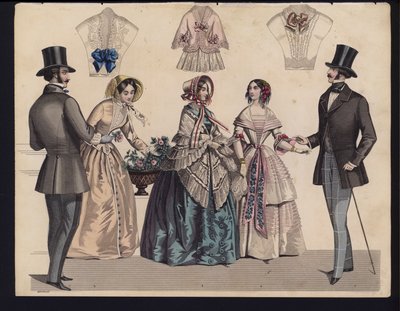 Planche de mode allemande, milieu du 19ème siècle - German School