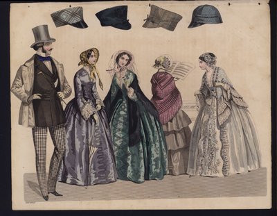 Planche de mode allemande, milieu du 19ème siècle - German School