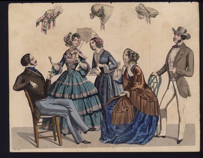 Planche de mode allemande, milieu du 19ème siècle - German School