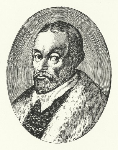 Giovanni Guarini, poète italien (gravure) - German School