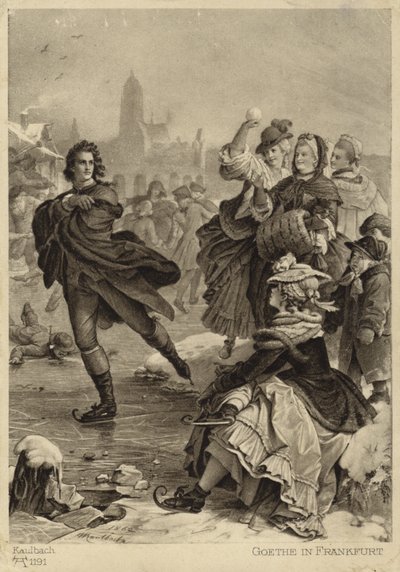 Goethe à Francfort (lithographie) - German School