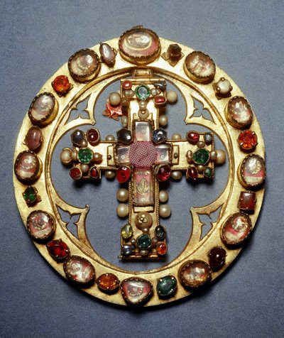 Croix en or et pierres de fabrication allemande - German School