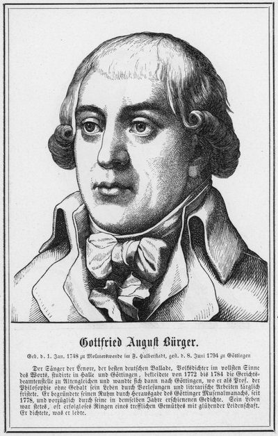 Gottfried August Bürger (gravure) - German School