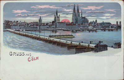 Carte de vœux de Cologne, avant 1900 - German School
