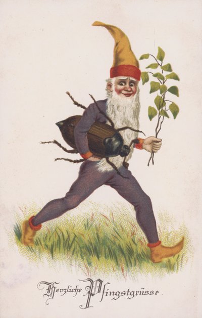 Carte de vœux célébrant la Pentecôte ou la Pentecôte. (chromolitho) - German School