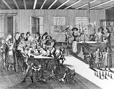 Hanoucca par Georg Puschner tirée du Jüdisches Ceremoniel de Kirchner, 1726 - German School