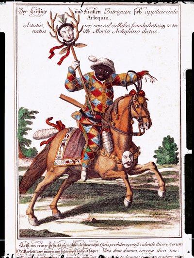 Arlequin à cheval - German School