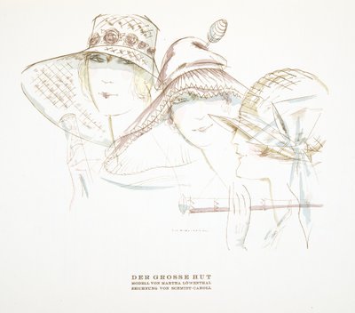 Dessins de chapeaux par Martha Lowenthal, de Styl, pub.1922 - German School