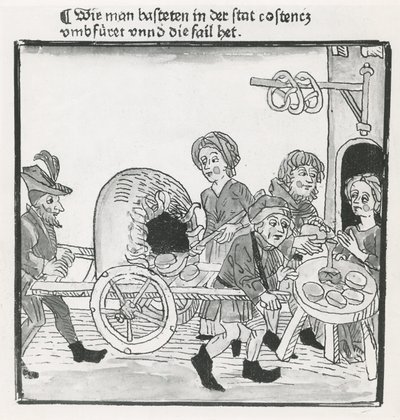 Marchand de crêpes et de bretzels, pendant le Concile de Constance en 1417, d