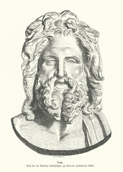 Tête de Zeus, dieu grec antique - German School