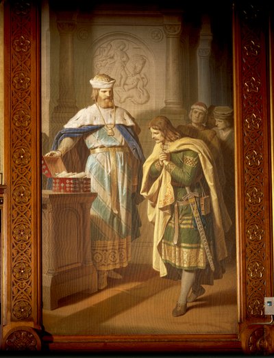 Hermann von Thuringen rend le manuscrit nouvellement trouvé 