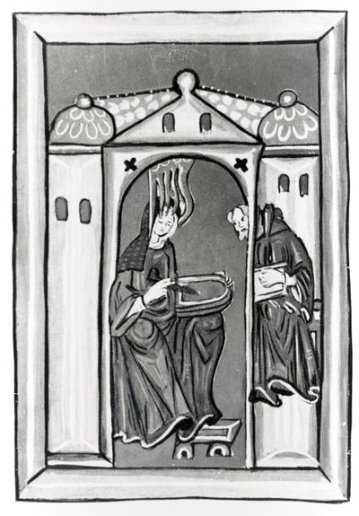 Hildegarde de Bingen recevant la Lumière du Ciel, c.1151 - German School