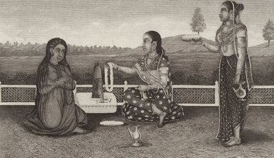 Vénération hindoue des morts, Inde. Illustration pour Bilder-Atlas - German School