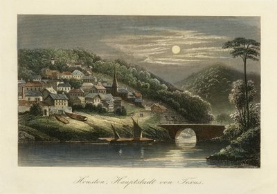 Houston, capitale du Texas, vers 1845-1850 - German School