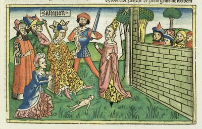 1 Rois 3:16-28 Jugement de Salomon, de la Bible de Nuremberg (Biblia Sacra Germanaica) - German School
