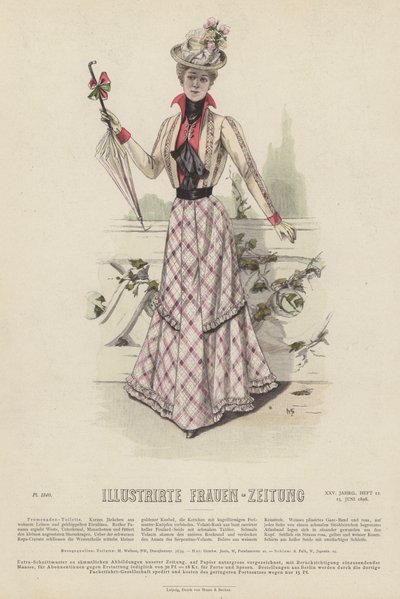Illustration pour Illustrirte Frauen-Zeitung (lithographie en couleur) - German School