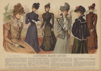 Illustration pour Illustrirte Frauen-Zeitung - German School