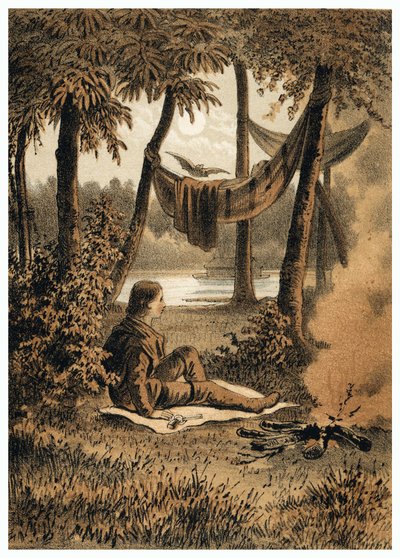 Illustration de la conquête du fleuve Amazone par les Européens, installation d