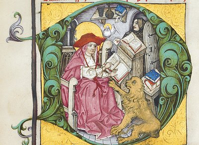 Initiale D des lettres et traités de Saint Jérôme, édité par Adrianus Brielis - German School
