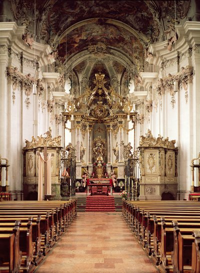 Intérieur, conçu par Balthasar Neumann (1687-1753) 1734-54 - German School