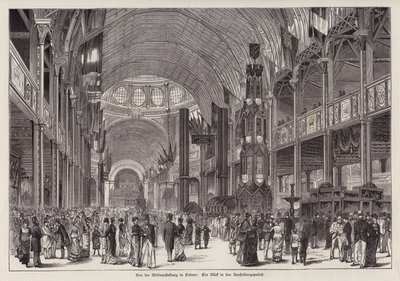 Intérieur du Garden Palace, Exposition internationale de Sydney, Nouvelle-Galles du Sud, Australie - German School