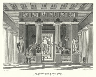 Intérieur du Temple de Zeus à Olympie, Grèce antique - German School