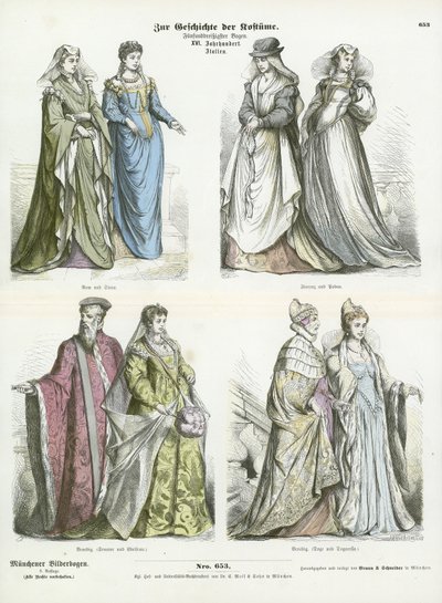 Costumes italiens, XVIe siècle - German School