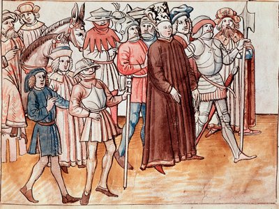 Jan Hus est capturé et condamné au bûcher (Miniature) - German School