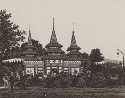 Pavillon de porcelaine japonais (lithographie) - German School