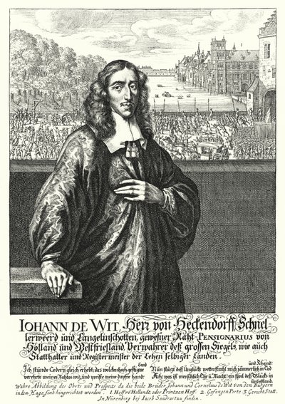 Johan de Witt, homme politique néerlandais (gravure) - German School