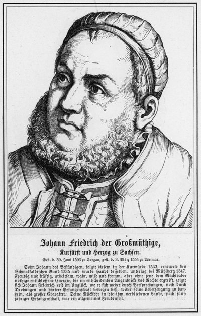 Johann Friedrich le Magnanime, électeur et duc de Saxe - German School