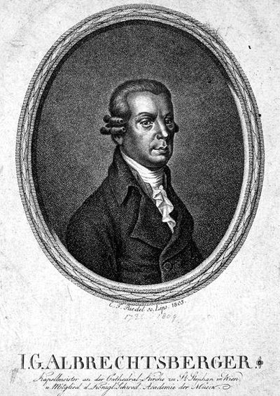 Johann Georg Albrechtsberger (1736-1809) gravé par C.F. Riedel - German School