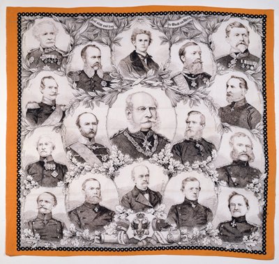 Kaiser Wilhelm I (1797-1888) entouré des généraux allemands, 1870 - German School