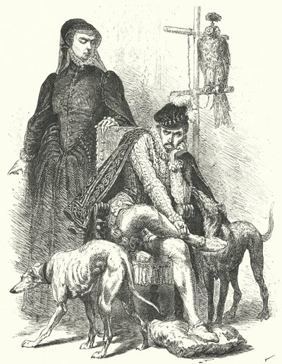 Le roi Charles IX de France et sa mère, Catherine de Médicis - German School