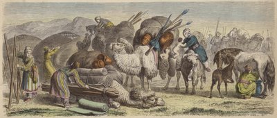 Nomades kirghizes installant leur camp en Sibérie méridionale - German School