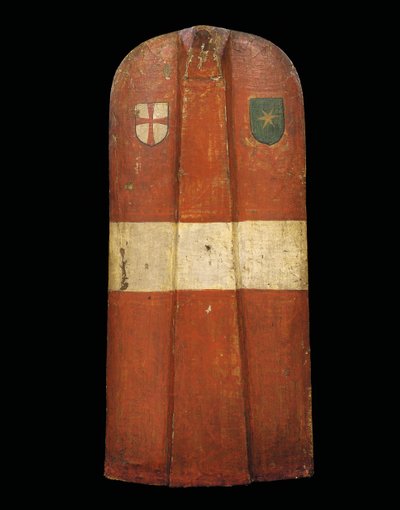 Pavois de Klausen, Tyrol du Sud, milieu du XVe siècle (bois) - German School