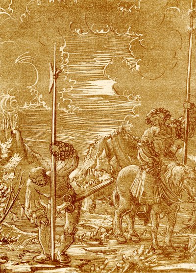 Chevalier et serviteur - German School