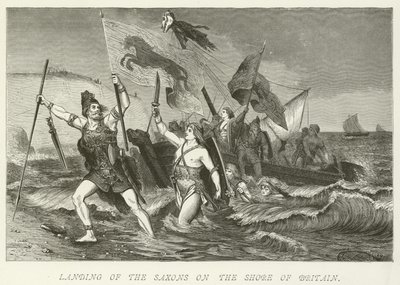 Débarquement des Saxons sur les côtes de la Grande-Bretagne - German School