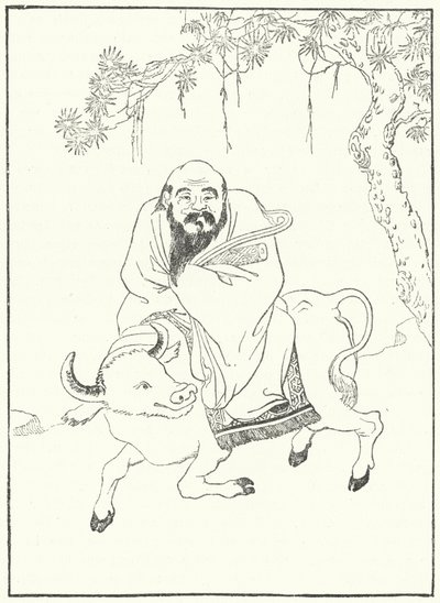 Laozi, ancien philosophe chinois, sur un buffle d