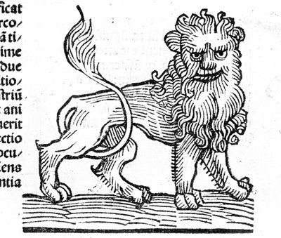 Le Lion - dans Traité par Johannes Angeli De Magnisconnectionibue annorum revolutionibus ac eorum pefectionibus. Augsbourg, Erhard Ratdolt - German School