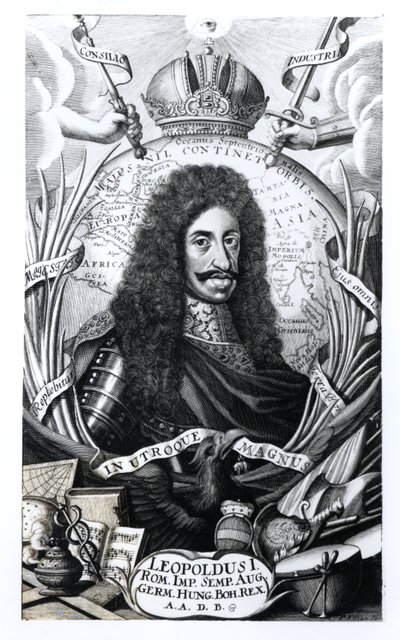 Léopold I (1640-1705), roi de Hongrie et empereur du Saint-Empire romain, gravé par Philipp Kilian - German School