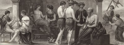 La vie et les arts dans la Grèce antique. Illustration pour Bilder-Atlas - German School