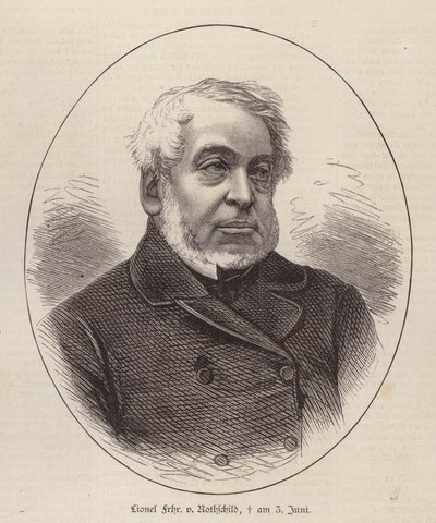 Lionel de Rothschild, banquier, politicien et philanthrope britannique (gravure) - German School