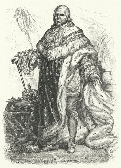 Louis XVIII, roi de France (gravure) - German School