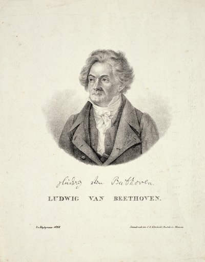 Ludwig van Beethoven (1770-1827) gravé par C.F. Klinkicht - German School