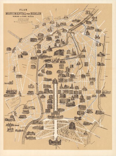 Carte de Berlin, publiée par Carl Glueck Verlag, Berlin, 1860 - German School