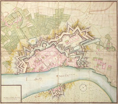 Carte de Düsseldorf, 1736 - German School